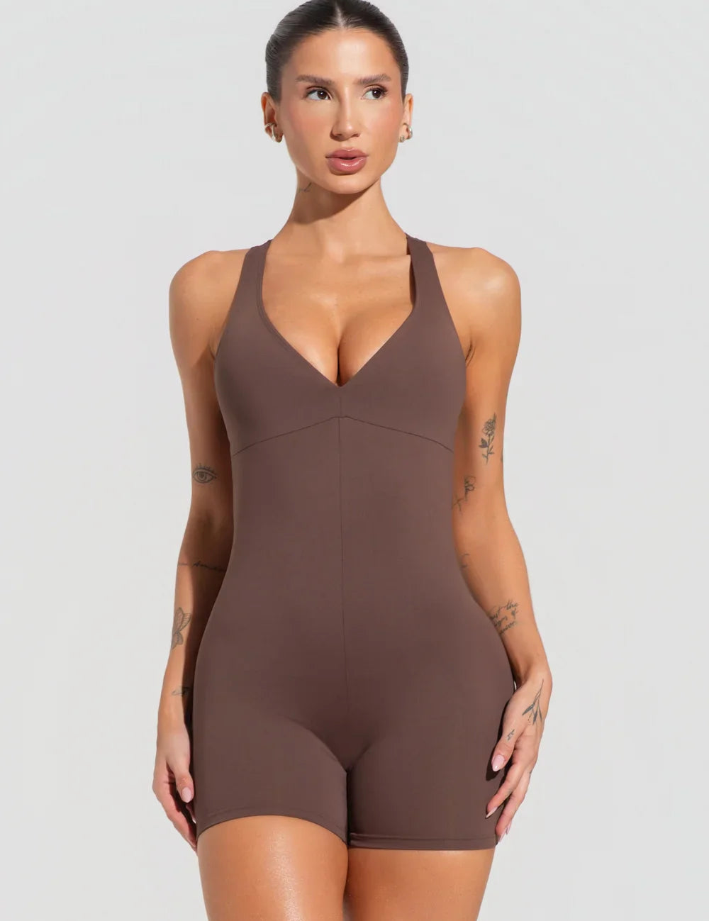 Macaquinho fitness feminino nadador com decote soul