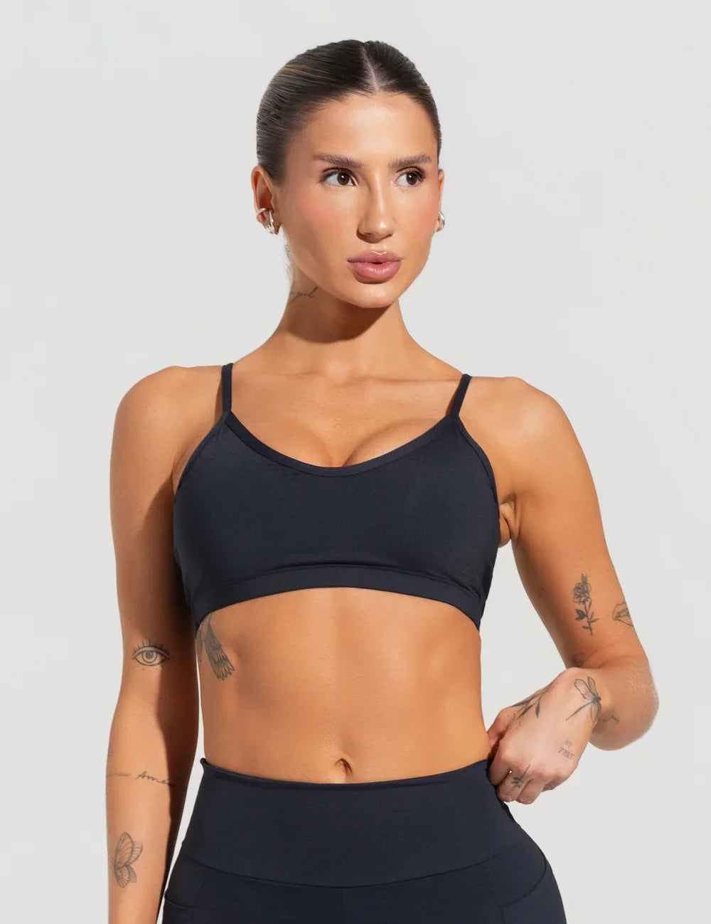 Top fitness feminino com alças finas reguláveis soul