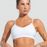 Top fitness feminino com alças finas reguláveis soul