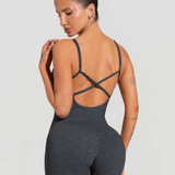 Macaquinho fitness feminino com alças reguláveis soul mescla